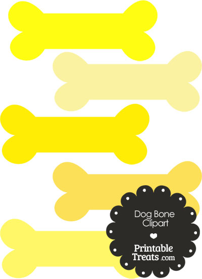 Dog Bone Clipart in Shades of Yellow PrintableTreats.com