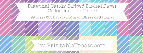 Download 99 Colors Diagonal Candy Striped Digital Paper from PrintableTreats.com