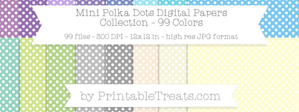 Download 99 Colors Mini Polka Dots Digital Paper from PrintableTreats.com