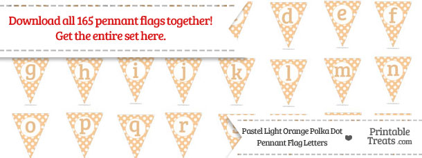 Download Pastel Light Orange Polka Dot Pennant Flag Letters from PrintableTreats.com