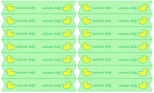 green duck baby shower straw flags