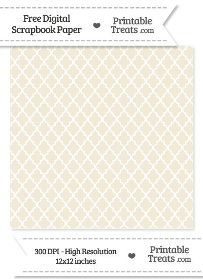 Eggshell Large Moroccan Tile Digital Paper from PrintableTreats.com
