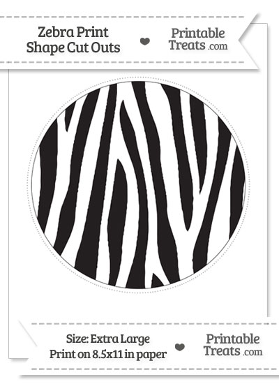 Extra Large Zebra Print Circle Cut Out from PrintableTreats.com
