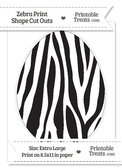 Extra Large Zebra Print Easter Egg Cut Out from PrintableTreats.com