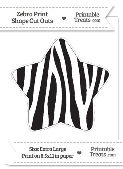 Extra Large Zebra Print Star Cut Out from PrintableTreats.com