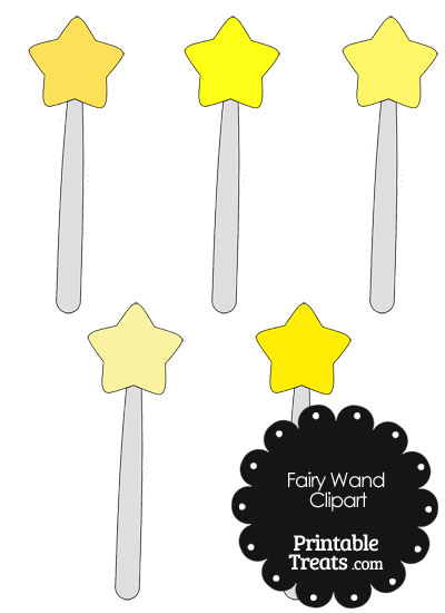 Fairy Wand Clipart in Shades of Yellow from PrintableTreats.com