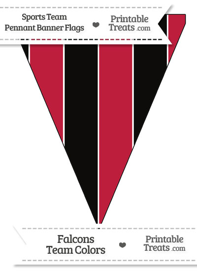 Falcons Colors Pennant Banner Flag from PrintableTreats.com