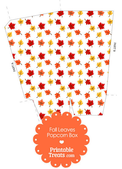 Fall Leaves Popcorn Box from PrintableTreats.com