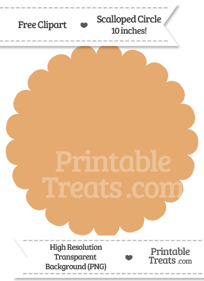 Fawn Scalloped Circle Clipart from PrintableTreats.com