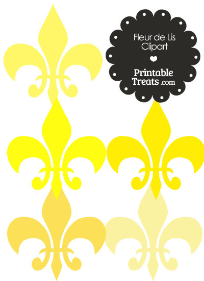 Fleur de Lis Clipart in Shades of Yellow from PrintableTreats.com