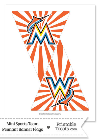 Florida Marlins Mini Pennant Banner Flags from PrintableTreats.com