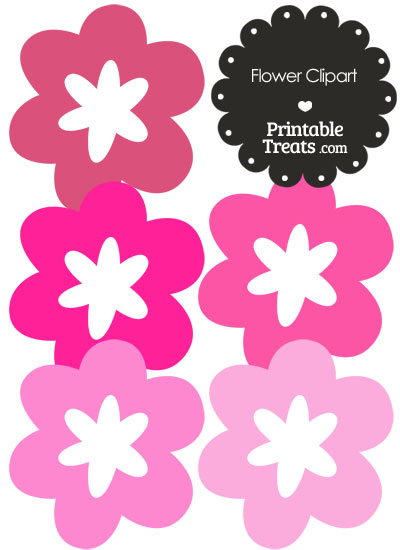 Flower Clipart in Shades of Pink from PrintableTreats.com