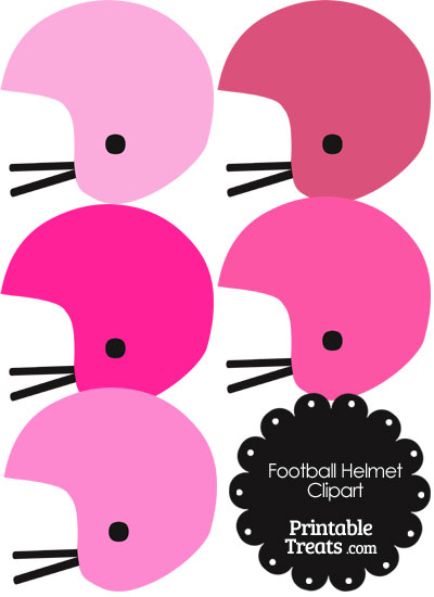 Football Helmet Clipart in Shades of Pink from PrintableTreats.com