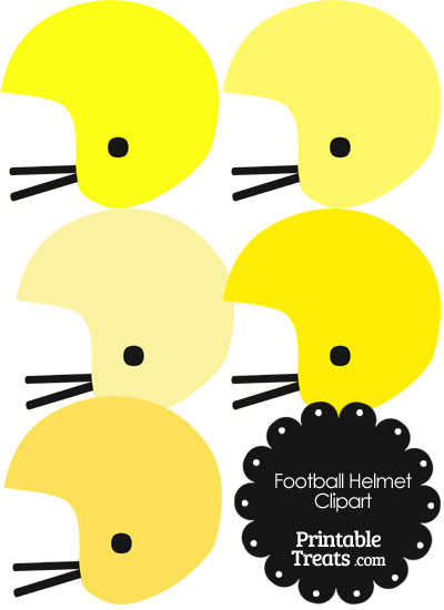 Football Helmet Clipart in Shades of Yellow from PrintableTreats.com