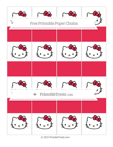 free amaranth pink hello kitty paper chains printable