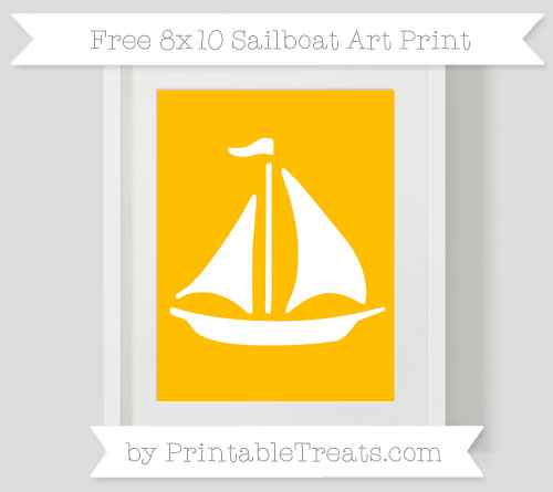 Free Amber Sailboat 8x10 Art Print