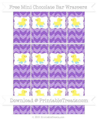 Amethyst Herringbone Pattern Baby Duck Mini Chocolate Bar Wrappers ...