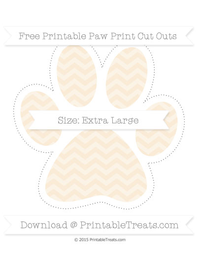 Free Antique White Chevron Extra Large Paw Print Cut Outs