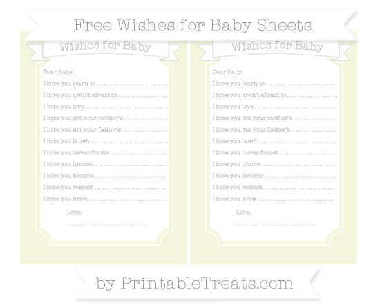 Free Beige Wishes for Baby Sheets