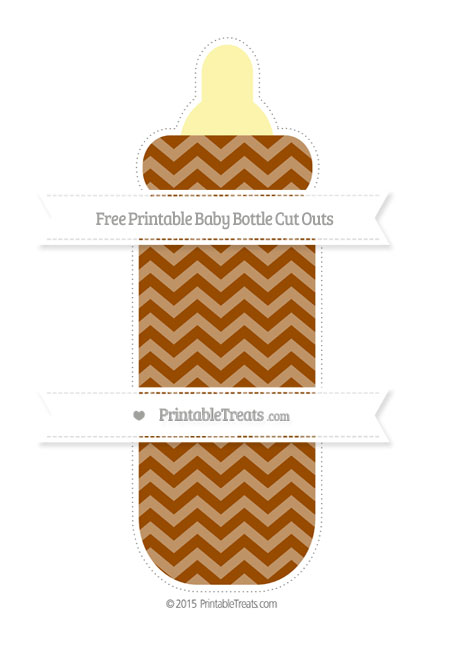 Brown Chevron Extra Large Baby Bottle Cut Outs — Printable Treats.com