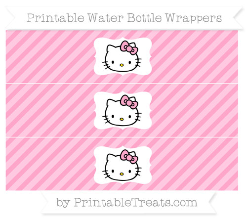 free carnation pink diagonal striped hello kitty water