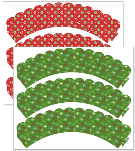 free Christmas cupcake wrappers printables