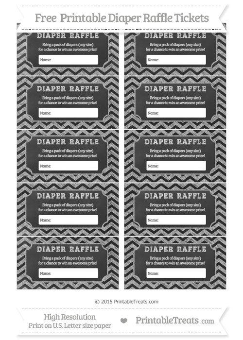 Free Diaper Raffle Tickets with Pastel Light Grey Chevron Chalk ...