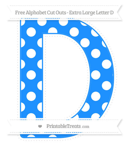 free dodger blue polka dot extra large capital letter d cut outs