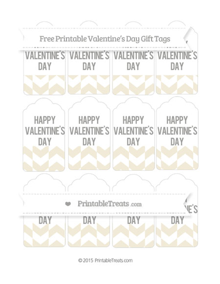 Free Eggshell Herringbone Pattern Valentine’s Day Gift Tags — Printable ...
