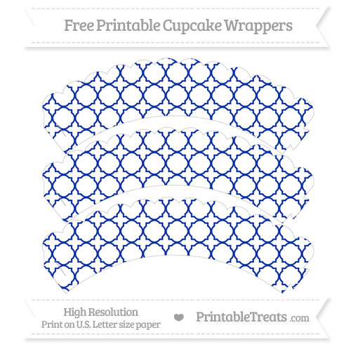 Wrapper Pattern Simple Bluue Free Egyptian Blue Quatrefoil Pattern Scalloped Cupcake Wrappers ...