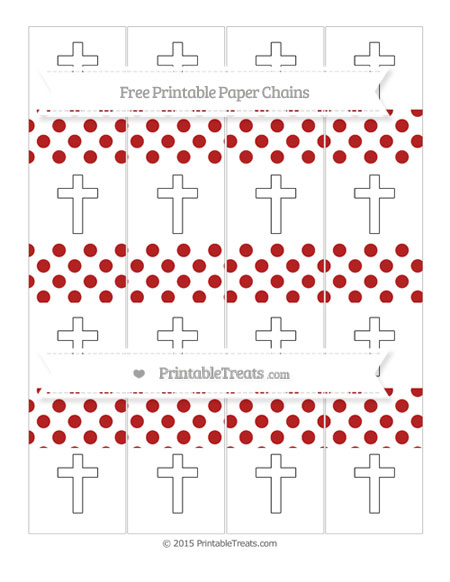 Free Fire Brick Red Dotted Pattern Cross Paper Chains — Printable ...