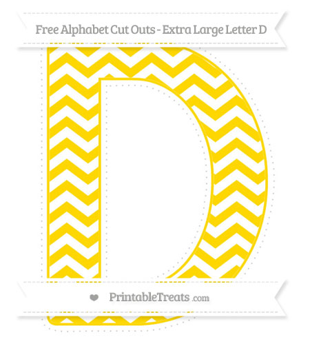 free gold chevron extra large capital letter d cut outs printable