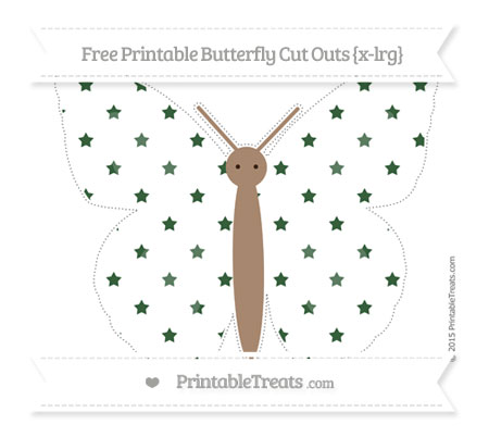 Free Hunter Green Star Pattern Extra Large Butterfly Cut Outs ...