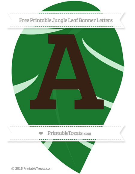 free jungle leaf capital letter a printable treatscom
