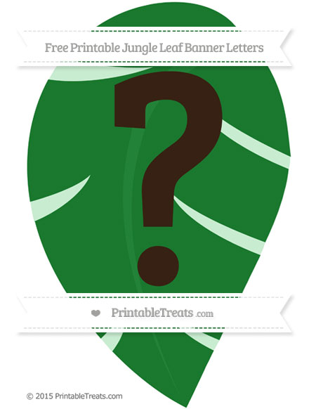 Free Jungle Leaf With Question Mark — Printable Treats.com