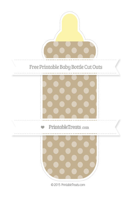 Khaki Dotted Pattern Extra Large Baby Bottle Cut Outs — Printable ...