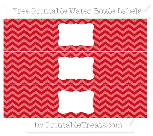 Lava Red Chevron DIY Water Bottle Labels — Printable Treats.com