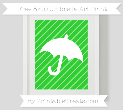 Lime Green Diagonal Striped 8×10 Umbrella Art Print — Printable Treats.com