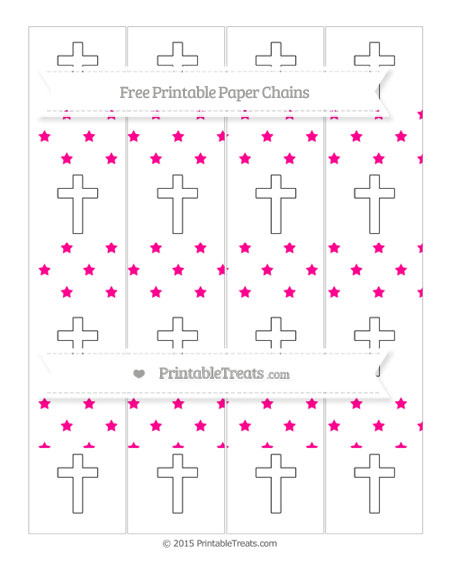 Free Magenta Star Pattern Cross Paper Chains — Printable Treats.com