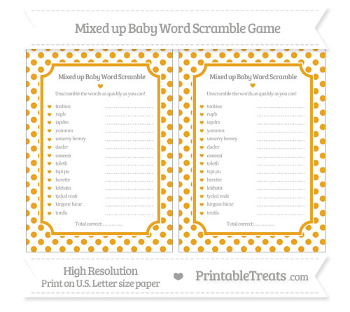 Marigold Dotted Pattern Mixed Up Baby Word Scramble Game — Printable ...
