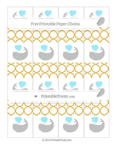 Free Marigold Quatrefoil Pattern Whale Paper Chains