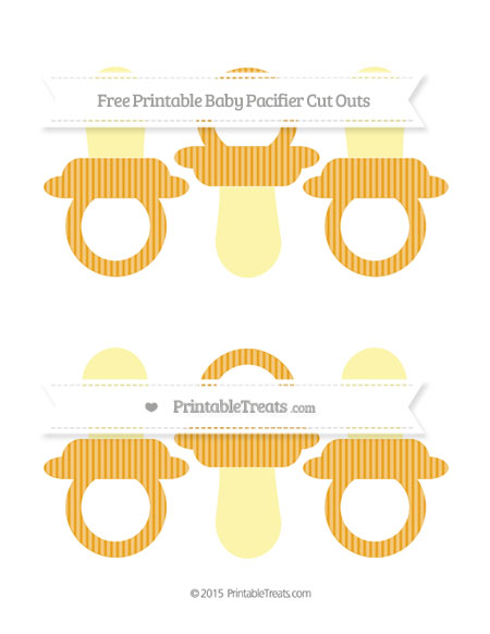 Marigold Thin Striped Pattern Small Baby Pacifier Cut Outs — Printable ...