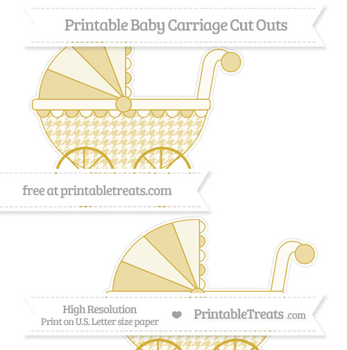 Metallic Gold Houndstooth Pattern Large Baby Carriage Cut Outs ...