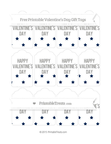 Free Navy Blue Star Pattern Valentine’s Day Gift Tags — Printable ...