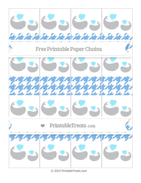 Free Pastel Blue Houndstooth Pattern Baby Whale Paper Chains
