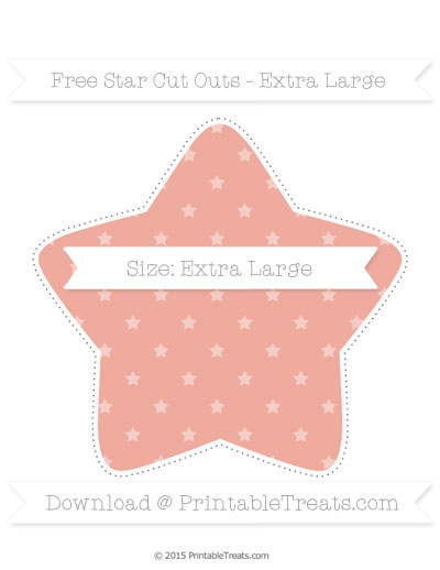 Free Pastel Coral Star Pattern Extra Large Star Cut Outs