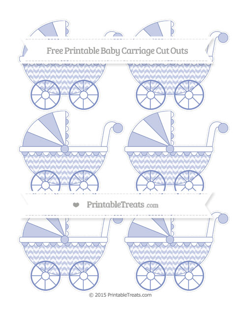 Pastel Dark Blue Herringbone Pattern Small Baby Carriage Cut Outs ...