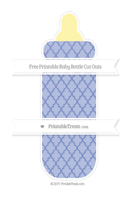 Pastel Dark Blue Moroccan Tile Extra Large Baby Bottle Cut Outs ...
