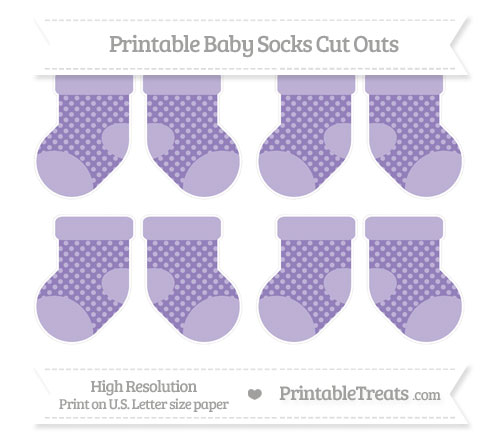 Pastel Dark Plum Dotted Pattern Small Baby Socks Cut Outs — Printable ...