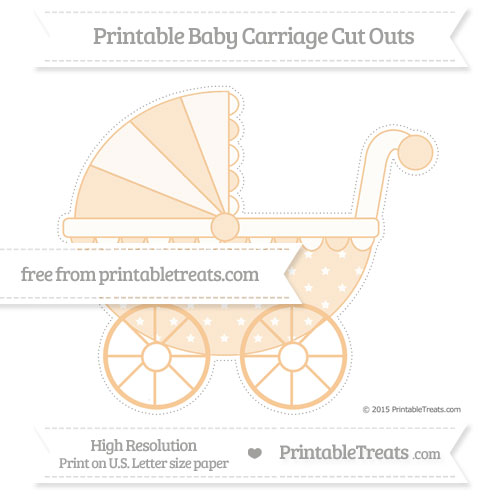 Pastel Light Orange Star Pattern Extra Large Baby Carriage Cut Outs ...